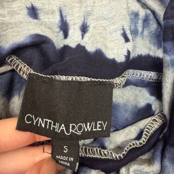 Cynthia Rowley Womens S Blue Tie Dye Tube Top Dress Foldover Skirt Bohemian Y2K - Picture 4 of 6